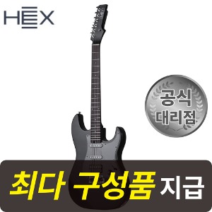 [최다구성품지급] 헥스 E100  BK/ 입문용 일렉기타/ 스트렛 바디/ 블랙