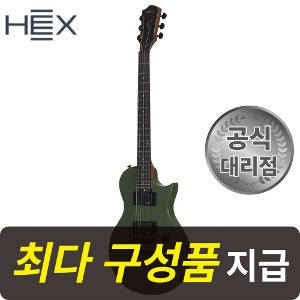 [최다구성품지급] 헥스 H100 AG / 아미 그린 / 입문용 일렉기타/ HERO 바디