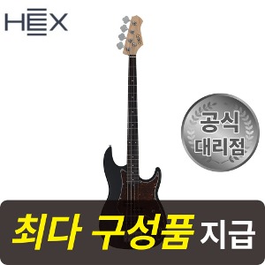 [최다구성품지급] 헥스 RB100 BK / 블랙 /입문용 베이스 기타 /프레시전 바디